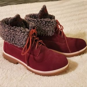 Muk Luks Burgundy Megan Hiker Boots